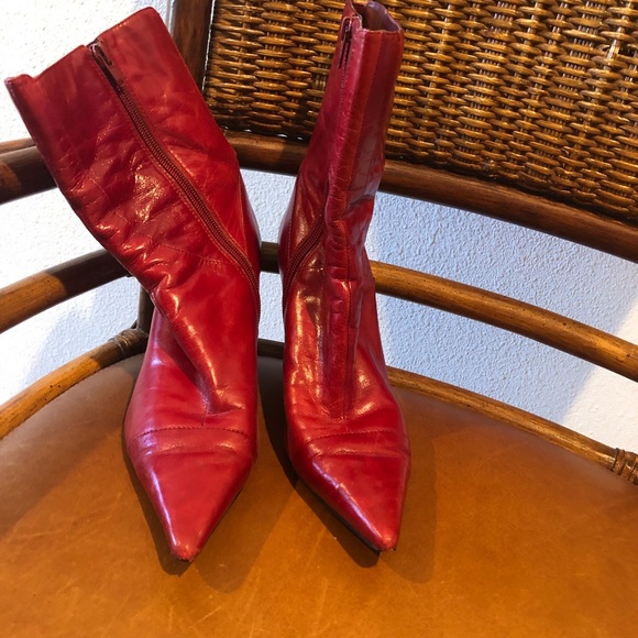 Red Leather Boots - Picture 2 of 8